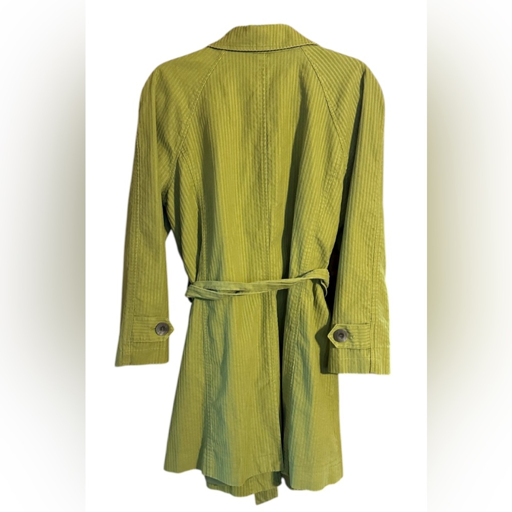 J. Jill Green Corduroy Belted Trench
Coat Jacket Size XL. Lined, Pockets - Picture 3 of 8